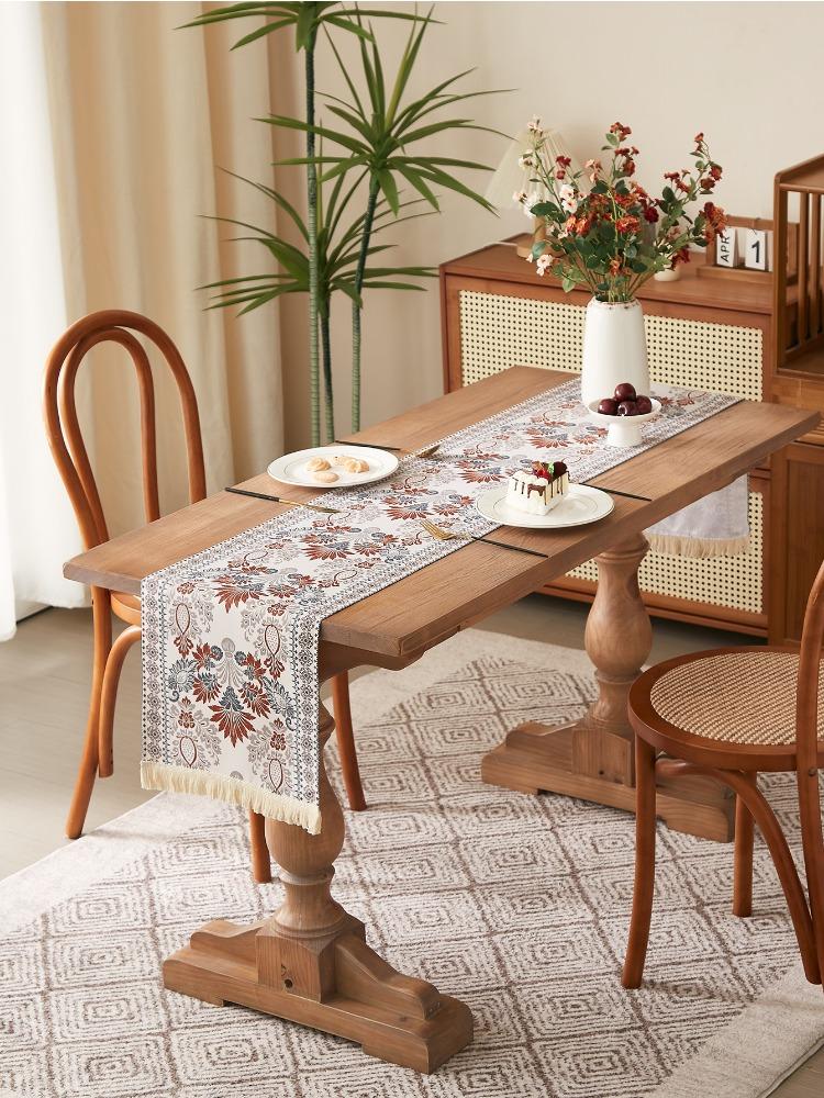 New Chinese Classical Printing Table Flag Decoration Classical Painting Table Flag Color Table Towel Household Dining Table Tea Party
