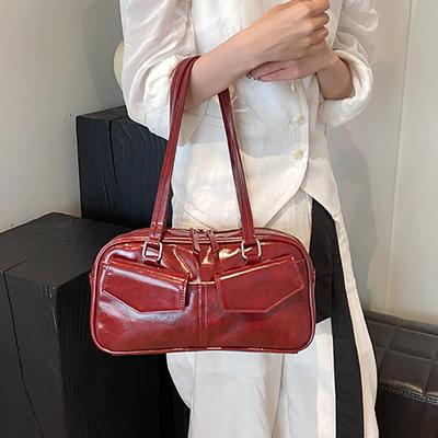 Große Umhängetaschen für Damen, neue rote Handtaschen aus Pu-Leder, trendige, vielseitige Einkaufstasche zum Pendeln