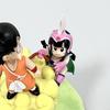 11CM Anime Dragon Ball Figure Son Goku Chichi Scene Anime Model Toy Doll Desktop Ornaments Action Figure PVC