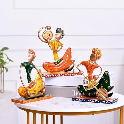 "Hand-painted Tribal Folk Art Showpiece for Home Decor, Living Room, Office, Table Decor & Thoughtful Gifting"