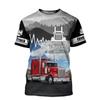 3D Digital Printing of The Latest Fashion Truck Graphic Printing T-shirt Men's Casual Short Sleeved Shirt