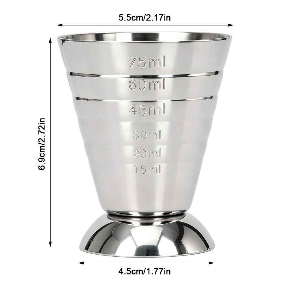 3 Scales Bar Measuring Cup 304 Stainless Steel Kitchen Measuring Cup Cocktail Jigger  Bartender