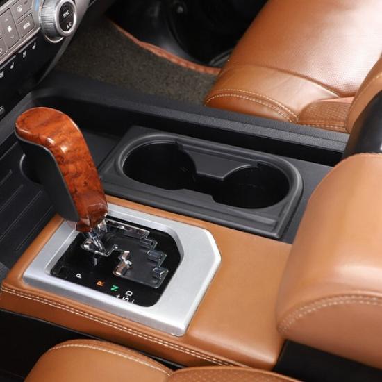 Matte Black Console Water Cup Holder Trim Cover For Toyota Tundra 2014-