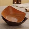 1/2Pcs Imitation Wood Grain Fruit Plate Plastic Dessert Tray Snack Fruit Plate Reusable Household Food Plate Kitchen Supplies