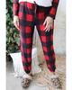 Azura Exchange Plaid Raglan Sleeves Top and Drawstring Pants Lounge Set