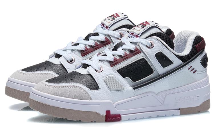 Li Ning Slip Resistant Low Top Skateboard Shoes Women's White Black AGCR400-2