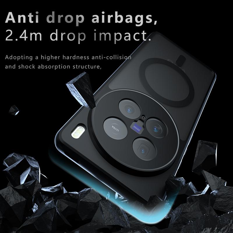 Pro vivo X200 X100 X100s Pro mini Ultra Matte Anti otisky prstů Nárazuvzdorné magnetické pouzdro TPU proti pádu Nežloutnoucí zadní kryt Skořápka
