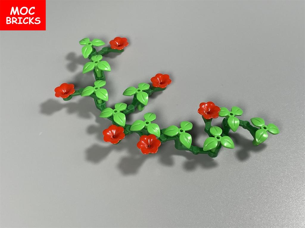MOC Blocks Flower Morning Glory Bushes Vine DO IT YOURSELF Wall Home Plant Garden City Decor Assembled Particles Dolls Children Playthings