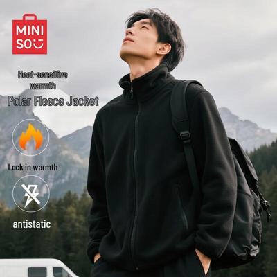 MINISO Dubbelsidig Fleecejacka med Ståkrage för Herr