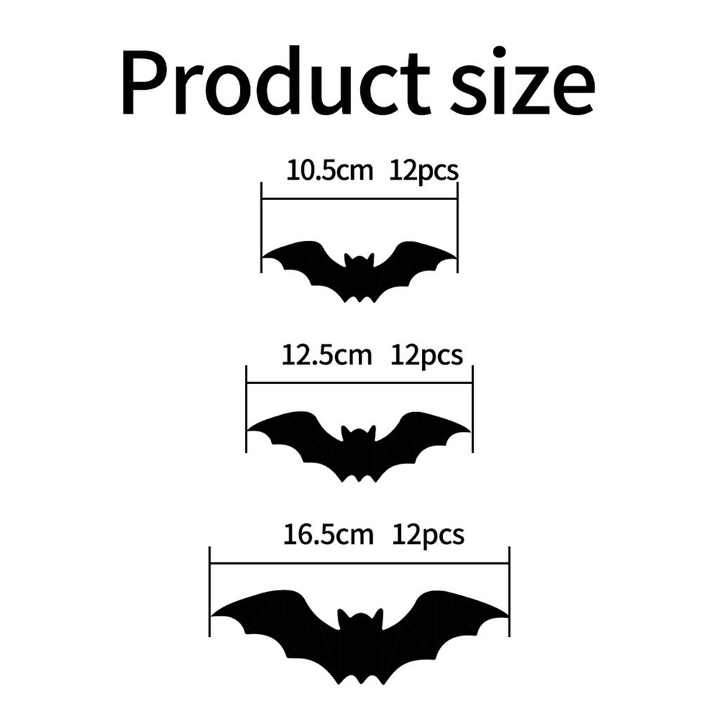 LED Glow Wall Stickers Lighted Wall Stickers Halloween 3D Bat Wall Stickers for Wall Window Indoor and Outdoor Decor