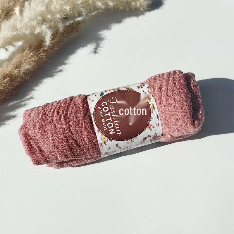 Silk Tassel Headscarf: Cross-border Crinkled Rayon Cotton Linen Scarf