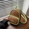 Fashion niche bag women's new contrasting color small backpack portable retro lightweight college style backpack