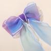 BABY BOWS 1Pcs Fairy Ribbon Bow Hair Clip Gradient Color Gauze Lace Edge Ponytail Hairgripes Women Girls Hair Accessories