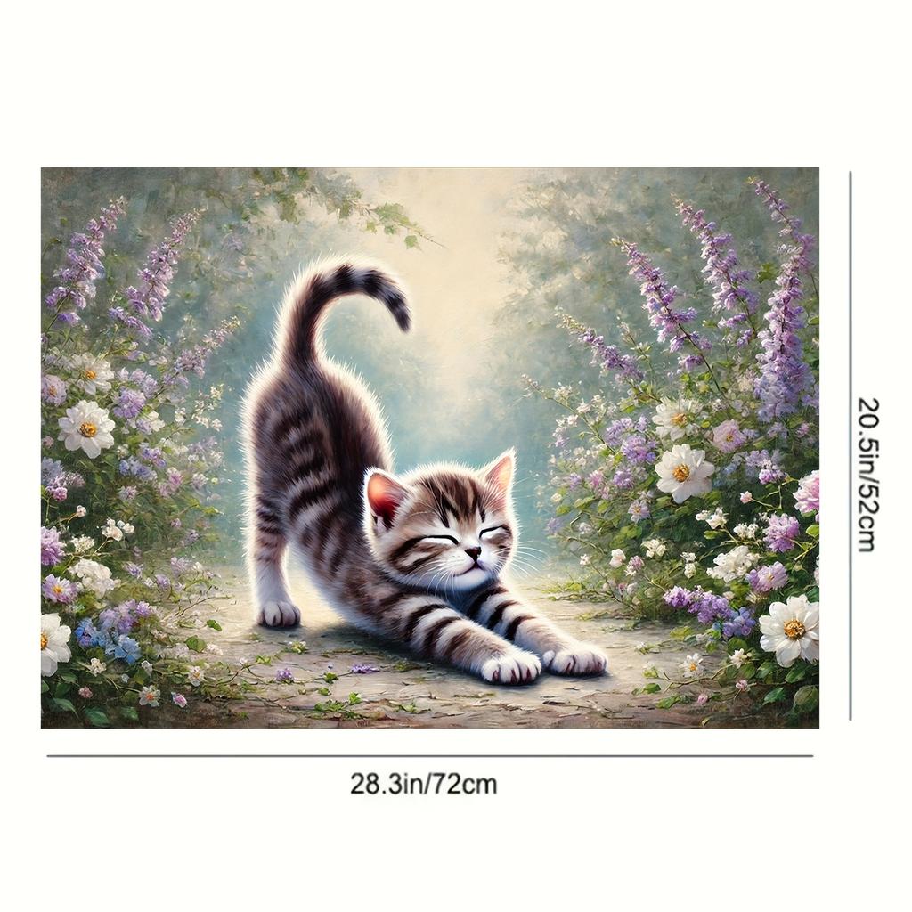 1Pcs Rubber Drying Mat With Kitten Print For Coffee Shop Restaurant Kitchen Carpet Tableware Durable Diatom Mud Table Mat Pet Mat Coffeeware