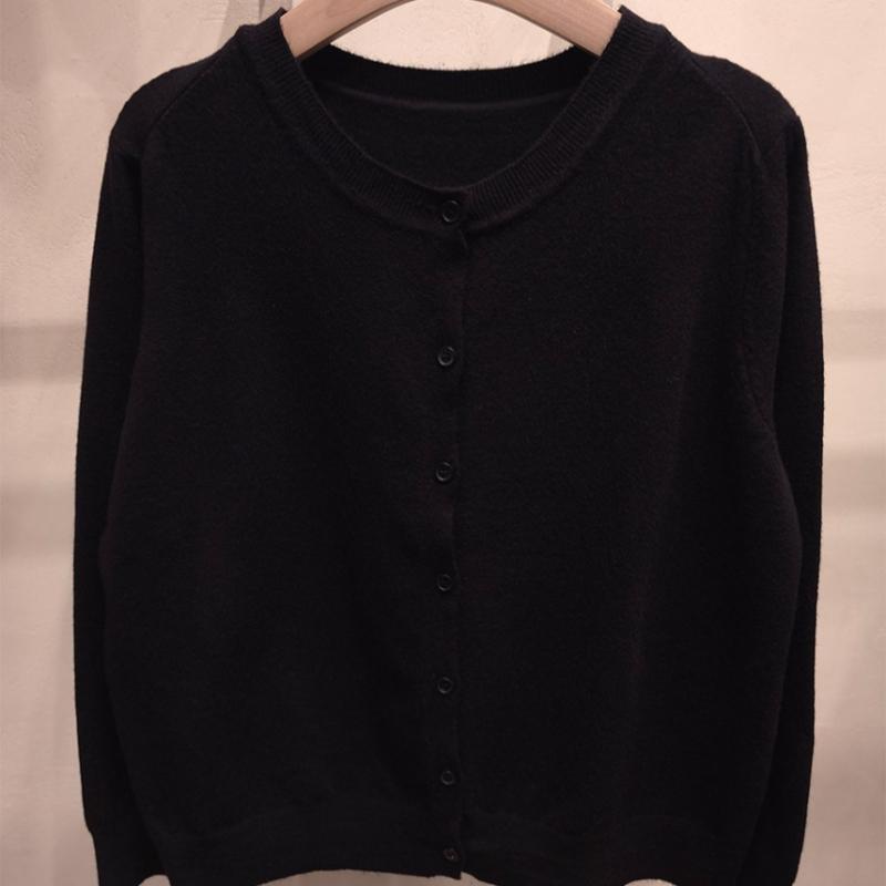[Shop  ] Women S Round Neck Plain baSic Spring Knit Cardigan 21dS Wcd 5165 Gray