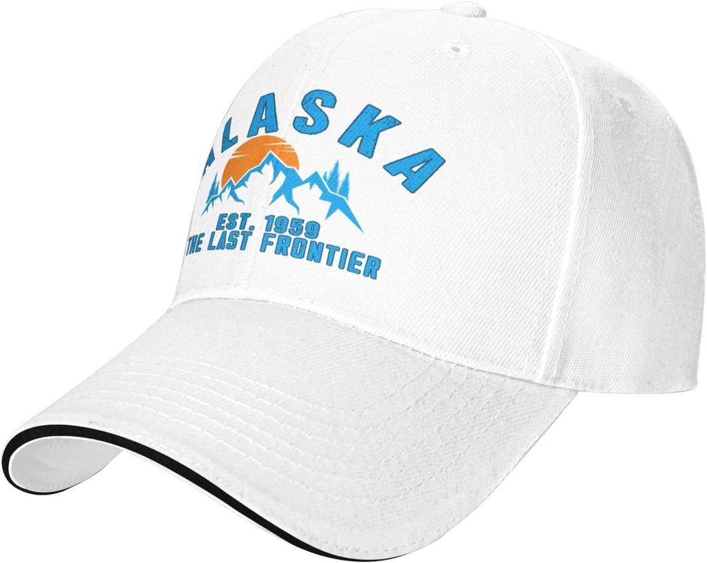 Alaska Est 1959 The Last Frontier Trucker Hat Polyester Adjustable Baseball Cap for Adults
