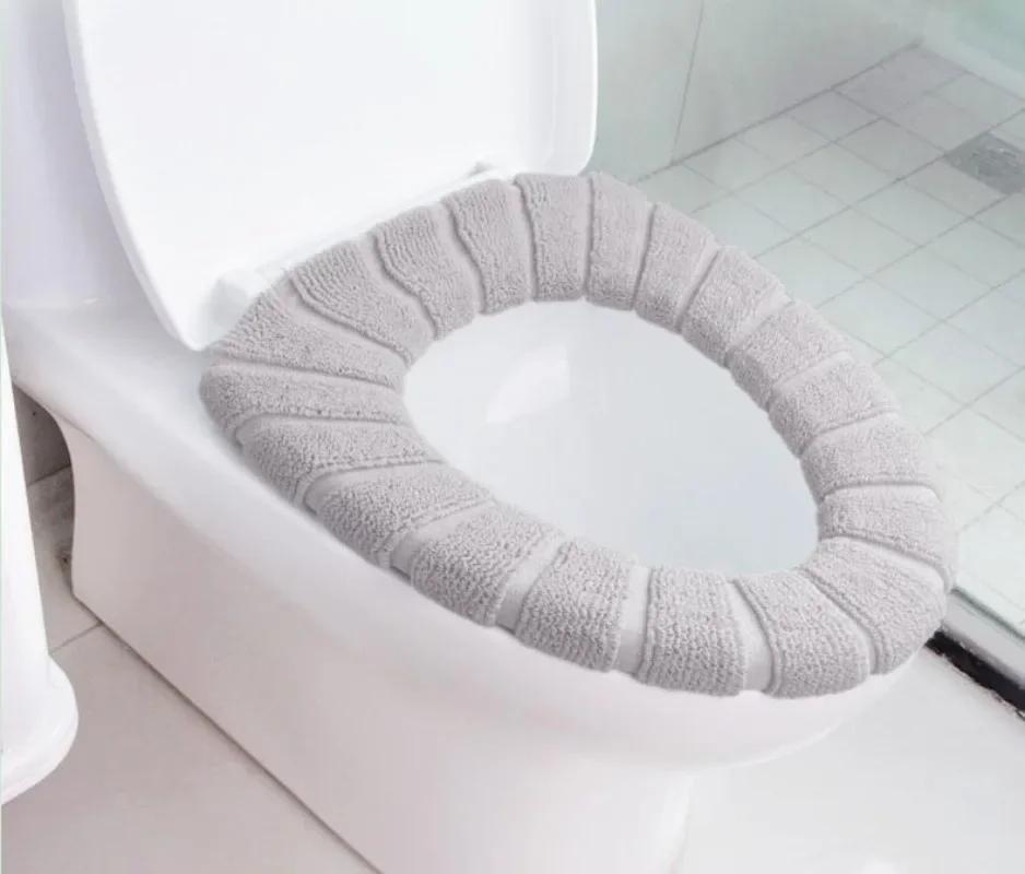 Warm Soft Toilet Seat Cover 2Pcs Acrylic Washable Mat Bathroom Home Decor Closestool Seat Case Lid Accessories