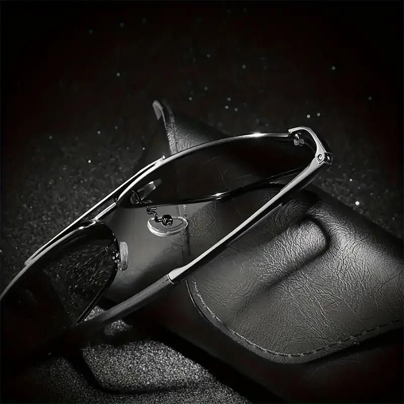 Fashion senior sense men's and women's metal sunglasses polarizing color-changing glasses decorated photo holiday gift glasses