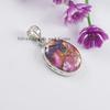 Dahlia Copper Turquoise Pendant: Handmade 925 Sterling Silver Jewelry