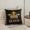 Black and White Two-color Crown Hot Stamping Pillowcase Letter Print Home Sofa Bedside Cushion Bay Window Pillow