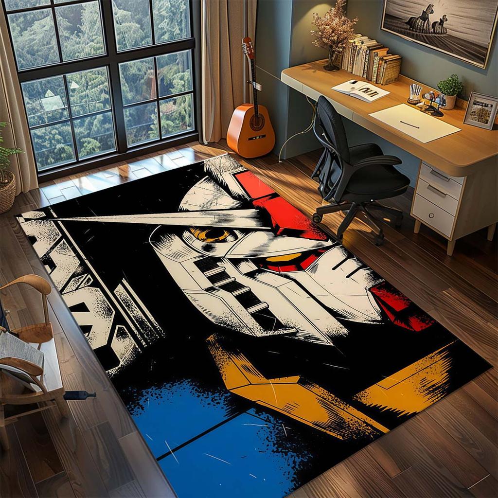 Gundam Anime Mecha Robot Rug Carpet Large Area Rug Non Slip Washable Floor Mat Gamer Room Bedroom Home Decor