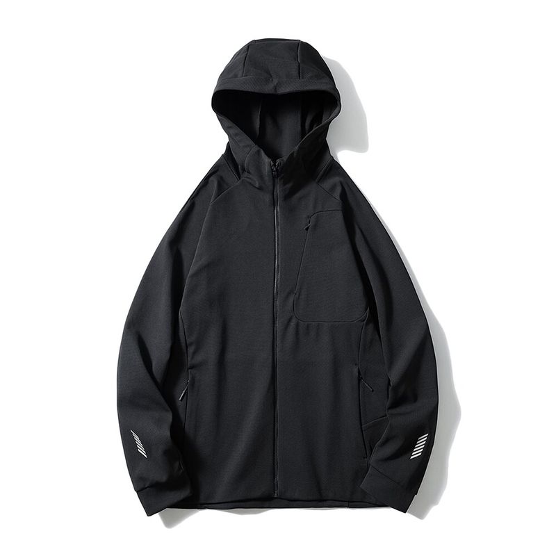 Retro Outdoor Contrast Color Patchwork Knit cardigan Sports Outerwear Men's Autumn and Winter Hood Jacket Foreign Trade Men's Clothing Trench coat