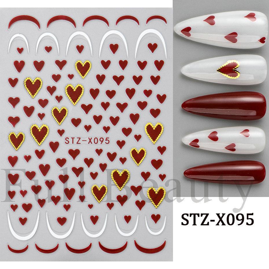 Nail Art Stickers Valentine's Day Romantic Mini Love Hollow Love French Love Adhesive Nail Stickers