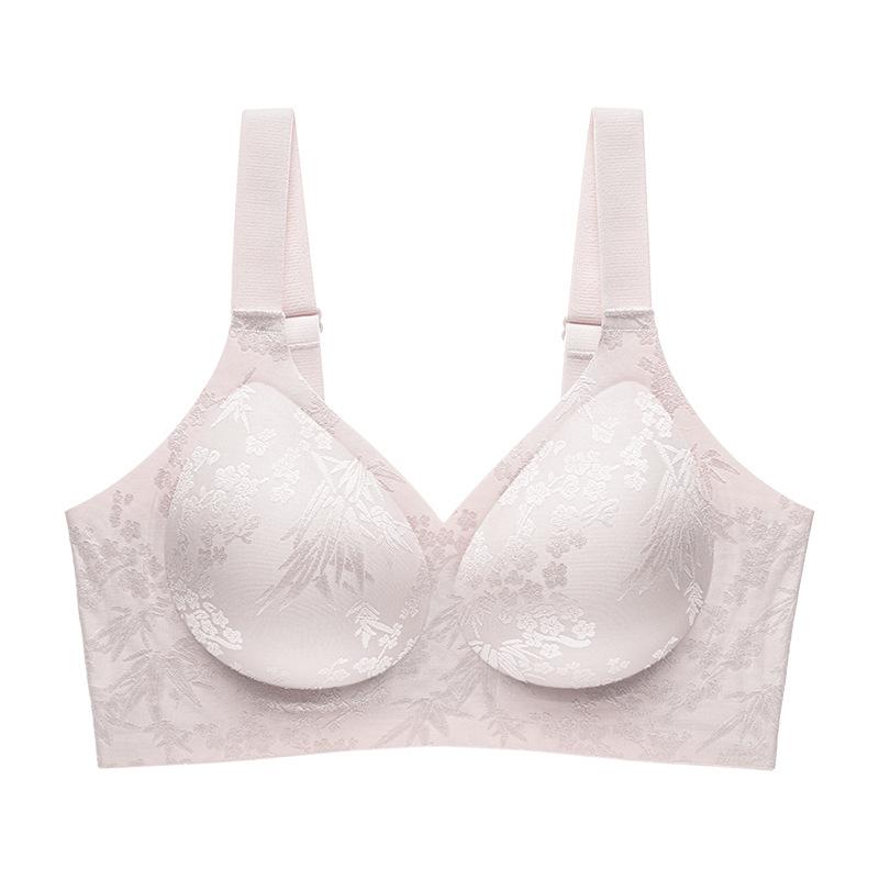 Underwear Women's Big Breasts Show Small Gathering, New Collection of Secondary Breasts, Anti-sagging Soft Support National Flower Bra Cover