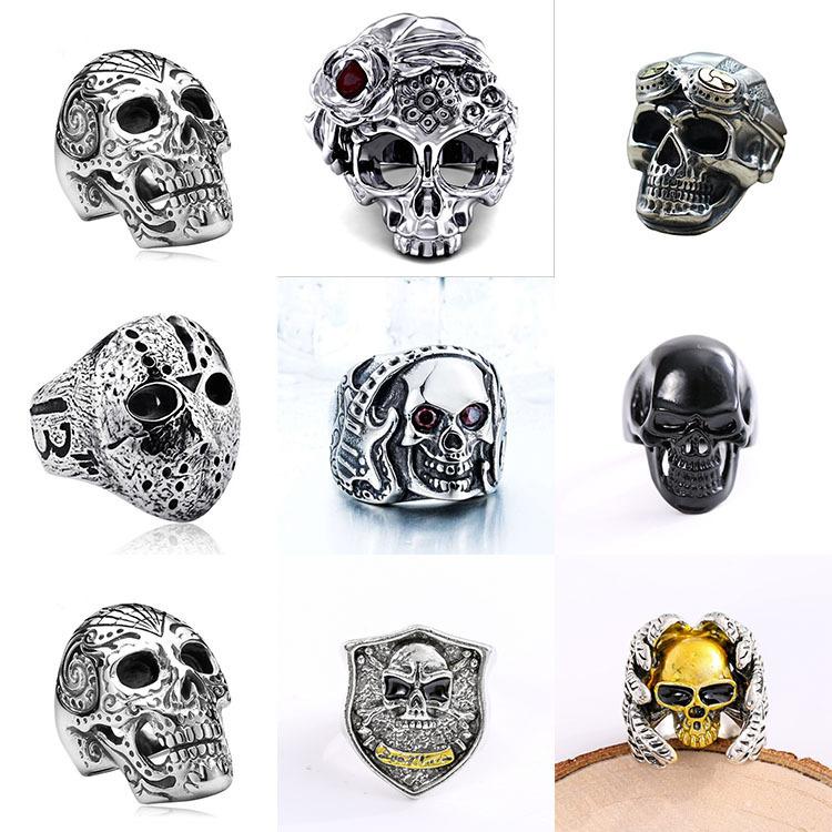 Personalized Men'S Skull Men'S Ring Creative Domineering Punk Fashion Ring Big Promotion 1-2 Yuan