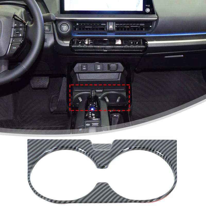 ABS Carbon fiber pattern kit Car central control gear panel, glass lifting frame cover Suitable for Toyota Prius 60 Series +