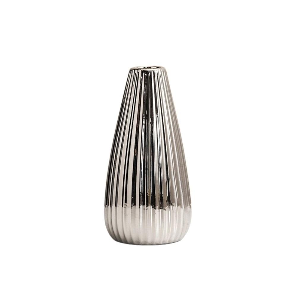 Decorative Flowerpot Floral Arrangement Tabletop Decor Ceramic Electroplated Vase  Living Room