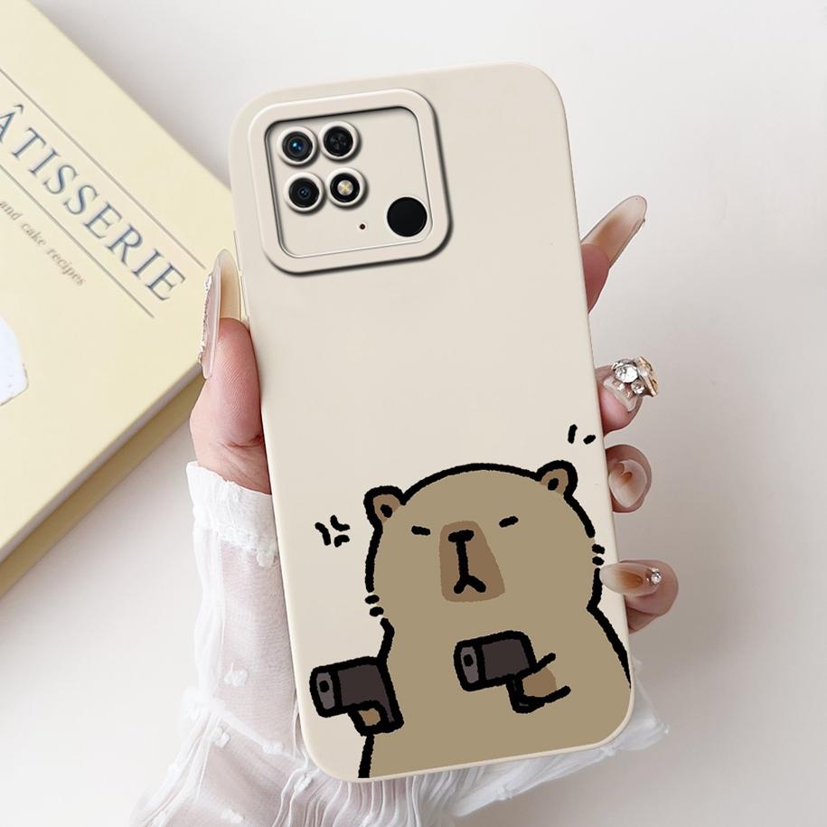 For Xiaomi Redmi 10C Case Cute Panda Rabbit Cartoon Matte Back Cover For Xiaomi Redmi 10 Power Shockproof Bumper Redmi10C Fundas