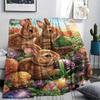 Coperta in Flanella con Stampa di Uova di Pasqua, Alta Qualità, Confortevole per Tutte le Stagioni, Decorazione per la Casa, Calore e Comfort, Perfetta per Regali di Natale