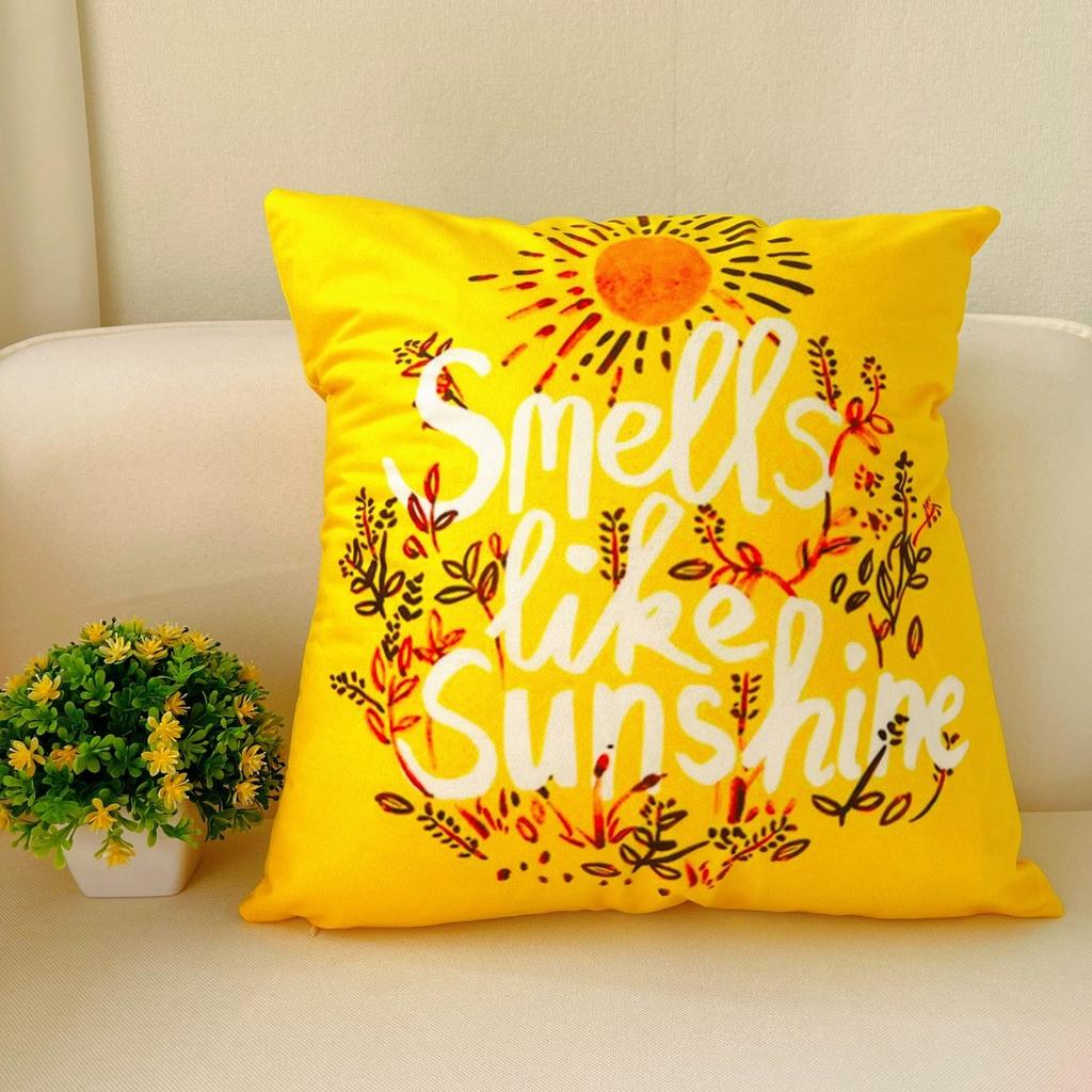 Nordic Yellow Small Fresh Bay Window Pillowcase Fashionable and Versatile Home Living Room Bedroom Sofa Backrest