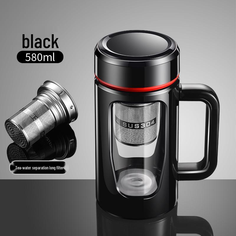 Doppelwandige Hitzebeständige Glas-Teetasse mit Henkel