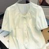 2026 New Plus Size Sweet Summer Chiffon Shirt for Women - Gentle Style, Age-Reducing, Loose Pleated Design