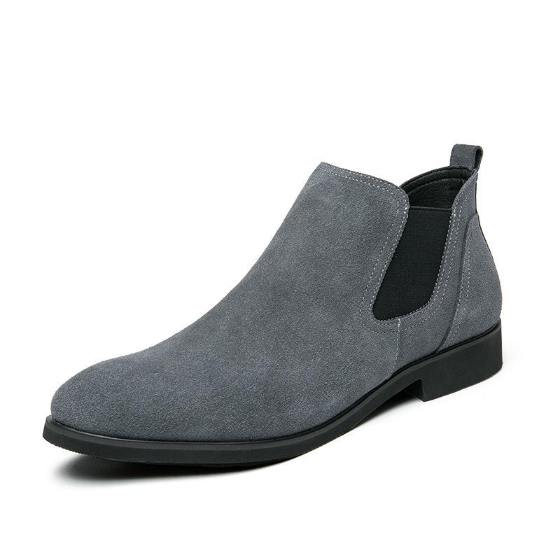 Chelsea boots boots british high-top leather shoes flip mid-top short boots suede mens sneakers