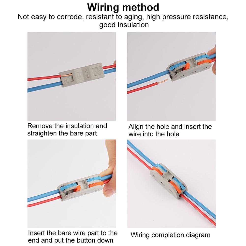 48Pcs Wiring Connector Conductor Colorful 1128AWG PCT22 PCT23(16pcs 2 Positions 8Pcs 3