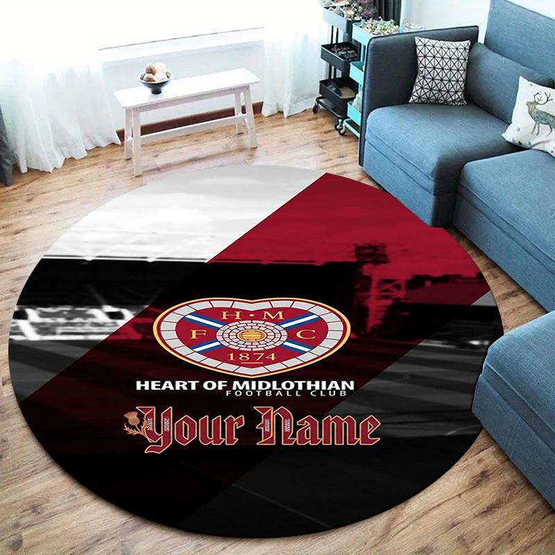 Heart Hmfc Custom Name Round Area Rug Carpet Rug For Living Room Bedroom Sofa Playroom Decor Nonslip Floor Mat