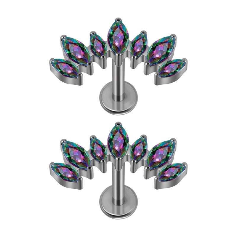 Стильный серьга-гвоздик для хряща уха с резьбой и изогнутым дизайном, сплав