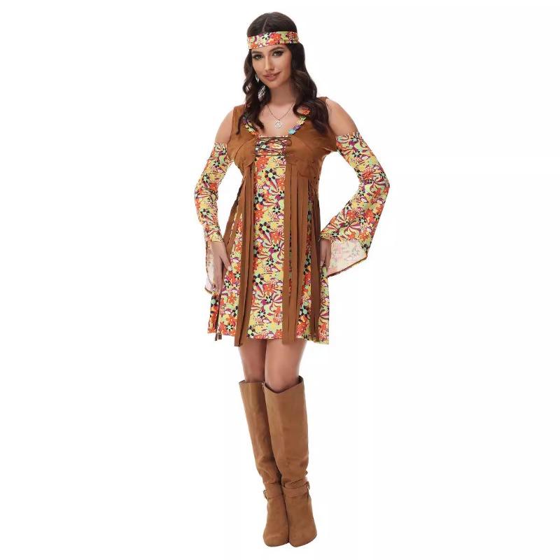 

Ретро хип-хоп кожаная униформа женская с бахромой ретро хип-хоп одежда креативная одежда для выступлений XL