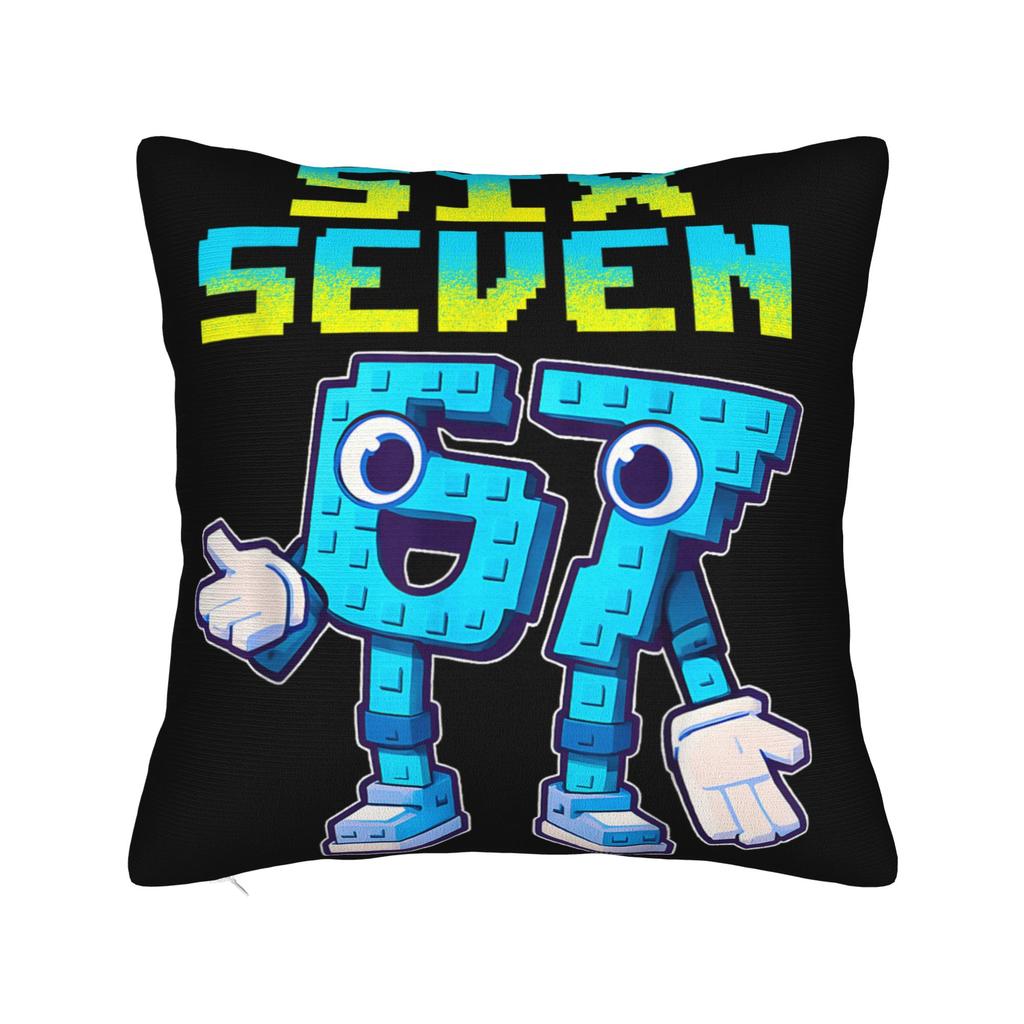 67 Sześć Siedem Zabawna Włoska Brainrot Gamingowa Memowa Poszewka na Poduszkę Miękka Poszewka na Poduszkę Urocza Zabawna Poszewka na Poduszkę do Salonu Kanapy