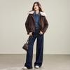 TERRE BLEUE Women's Retro Suede Padded Jacket