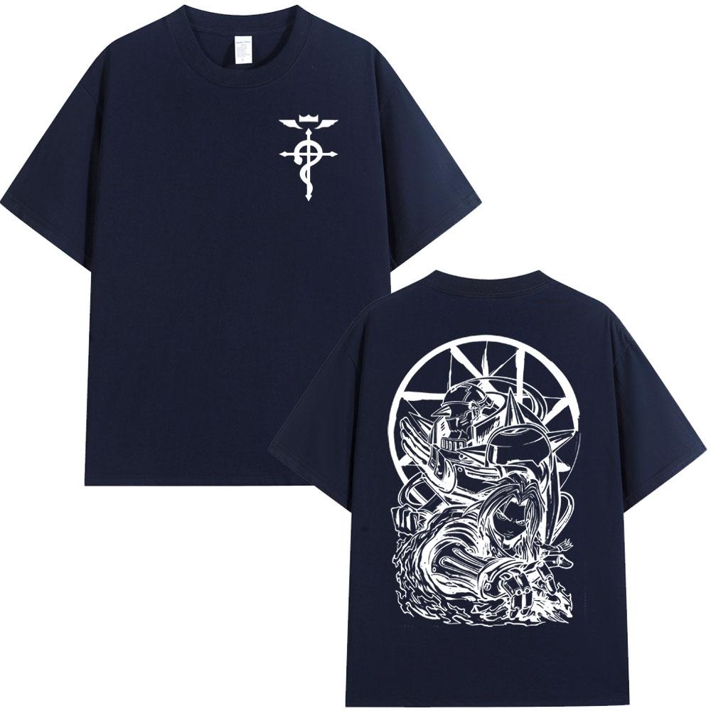 Anime Fullmetal Alchemist Edward Elric Alphonse Elric Tshirts Unisex Women Clothing Fashion Short Sleeve Oversized T Shirts Tops