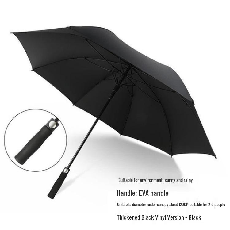 Large Automatic Dual-Use Umbrellas: Sun & Rain Protection with Long Handle and Black Glue for Sun Blocking
