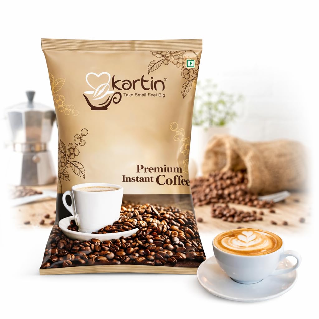 Kartin Premium Instant Coffee Premix Powder 1kg | Ready to Use Coffee Instant Mix with Milk Solids & Sugar | Rich Aroma & Authentic Taste | Compati