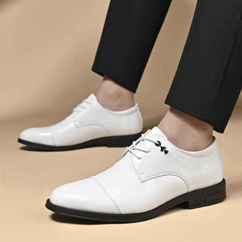 Derby men's leather shoes Minimalist gentleman style Office Fashion Party Black and white shoes 38-44 Classic versatile