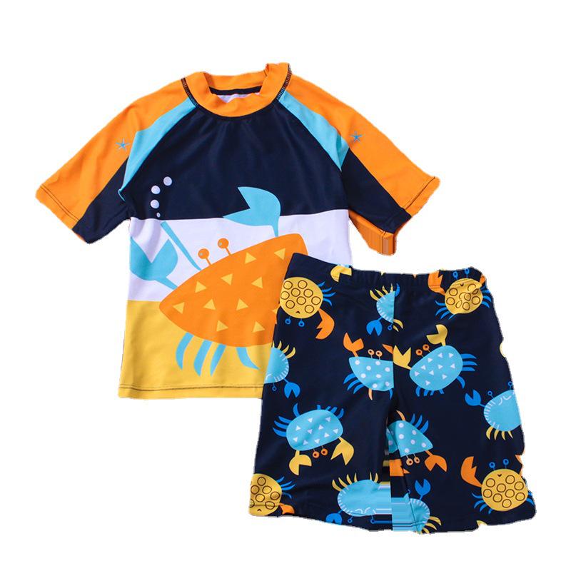 Boys' Quick-Dry Cartoon Split Swimsuit for Kids and Students