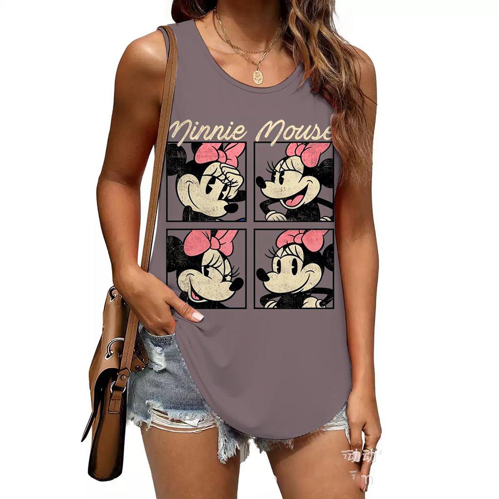 Fashion Printed Top Casual Loose Sleeveless T-Shirts Women’s