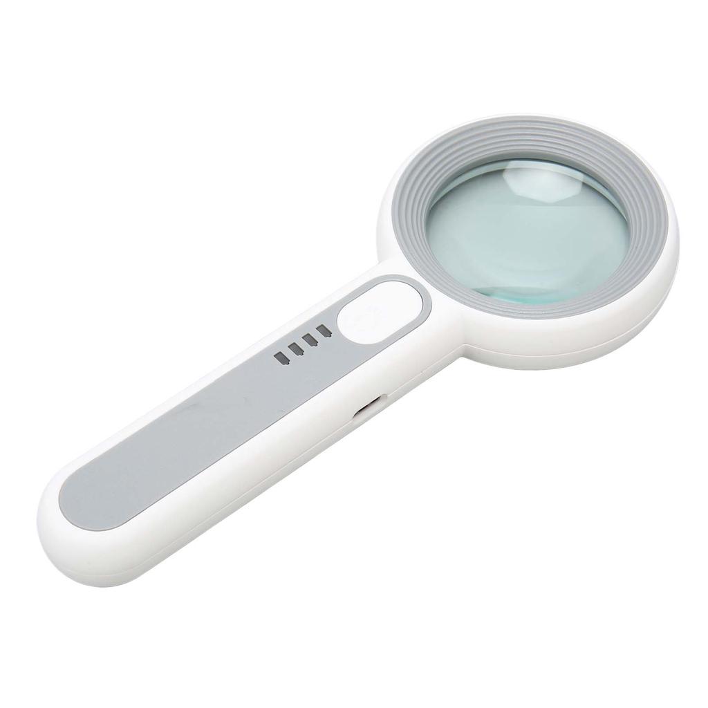 Magnifying Glass with Light 12 LED 5X Handheld 3 Brightness Adjustable Rechargeable Lighted Magnifier